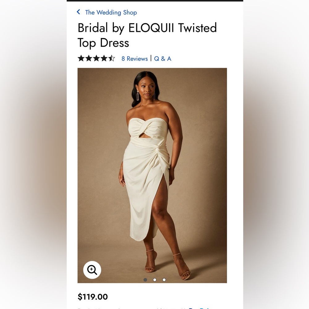 Eloquii Cream Twisted Top Dress